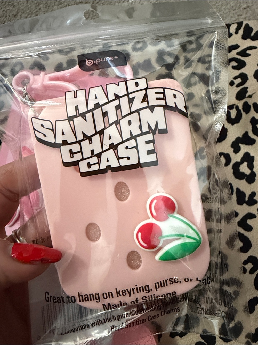 b. pure Pink Glitter Hand Sanitizer Duo with Cases & Charms Viral - Picture 6 of 7
